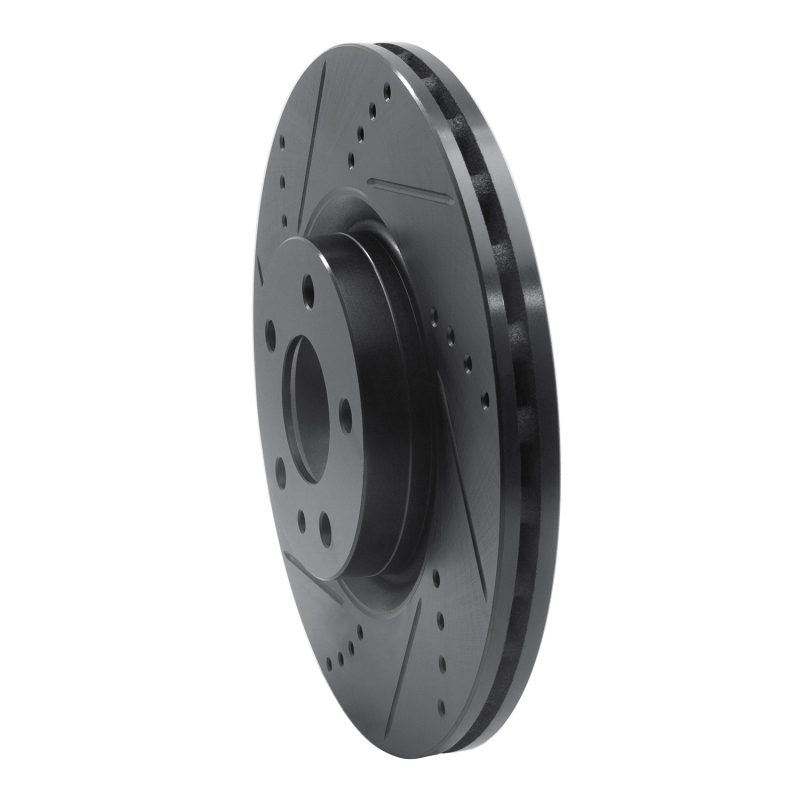 Alfa Romeo 164 Brake Rotor (1) - Front Left - R1 Concepts - Drilled & Slotted - Black - `91-`20